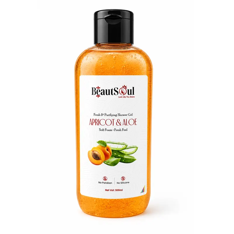 BeautSoul Apricot & Aloe Bodywash – Refreshing Daily Body Cleanser 300 ml